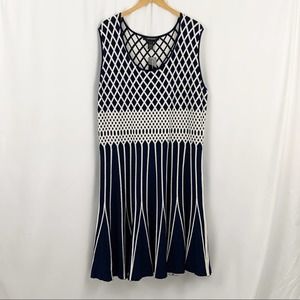 NWT Ashley Stewart Navy & White Sweater Dr…